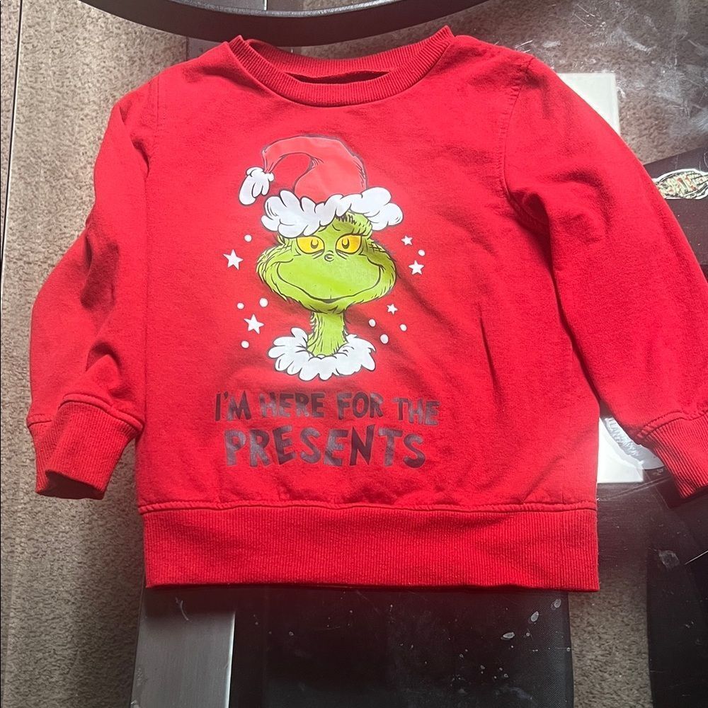 Festive Red Kids Sweatshirt with Holiday Character